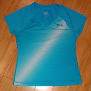 Fila Women's Aqua V-Neck Tee